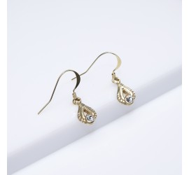 Boucles d'oreilles artisanale gouttes rétro Crystal