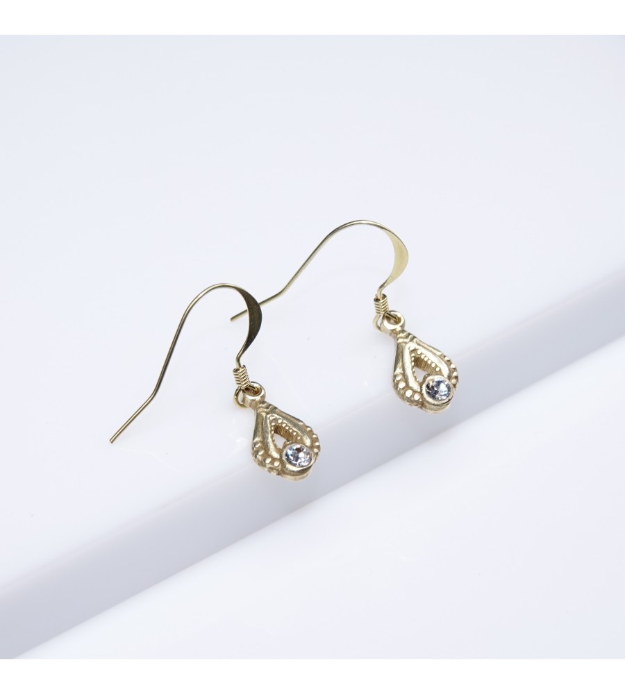 Boucles d'oreilles artisanale gouttes rétro Crystal