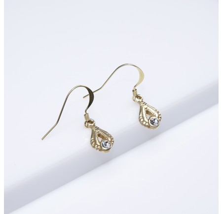 Boucles d'oreilles artisanale gouttes rétro Crystal