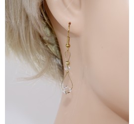 Boucles d'oreilles artisanale Toupies Crystal