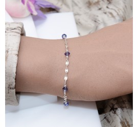 Toupie Tanzanite bracelet artisanal en Argent 925