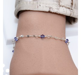 Toupie Tanzanite bracelet artisanal en Argent 925