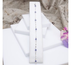 Toupie Tanzanite bracelet artisanal en Argent 925