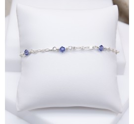 Toupie Tanzanite bracelet artisanal en Argent 925