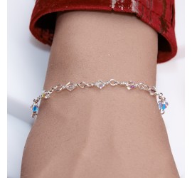 Crystal AB bracelet artisanal en Argent 925
