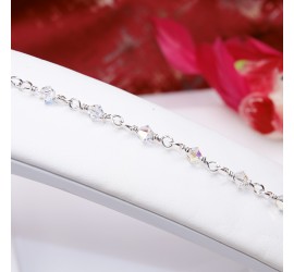 Crystal AB bracelet artisanal en Argent 925