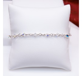 Crystal AB bracelet artisanal en Argent 925