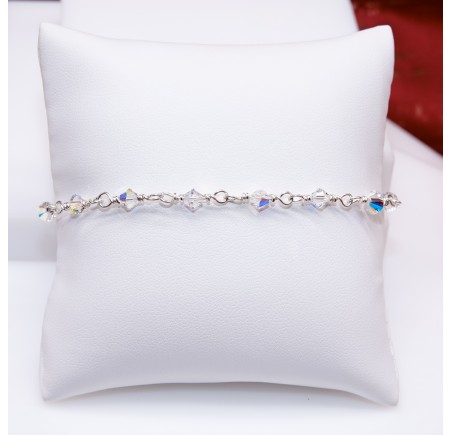 Crystal AB bracelet artisanal en Argent 925