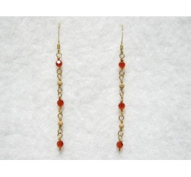 Boucles d'oreilles plaqué or Crystal Red Magma