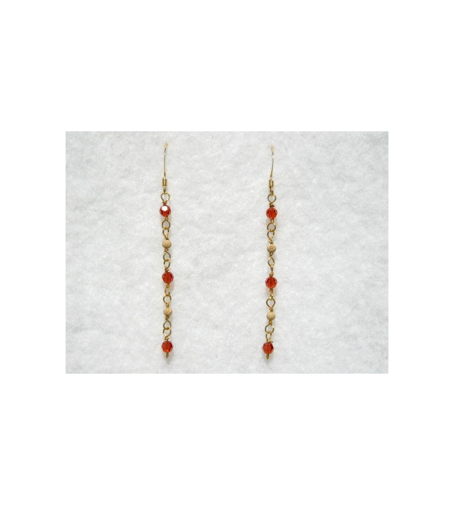 Boucles d'oreilles plaqué or Crystal Red Magma