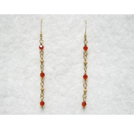 Boucles d'oreilles plaqué or Crystal Red Magma