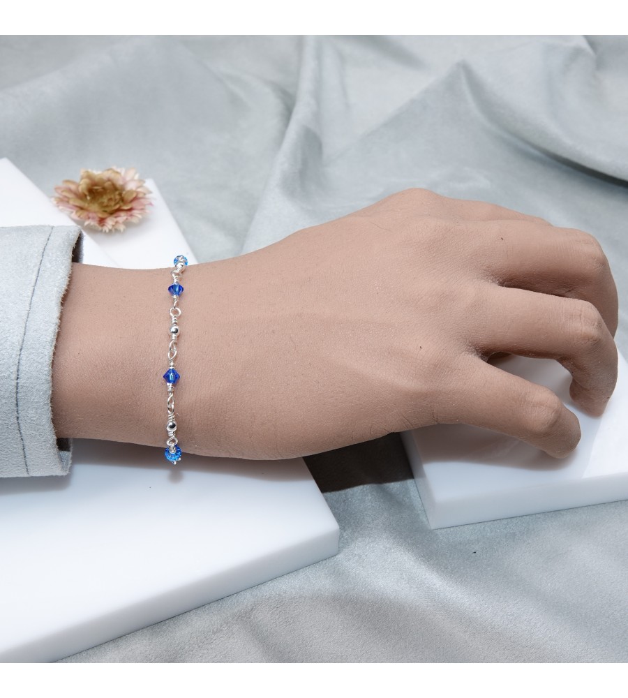 Toupie Sapphire bracelet artisanal en Argent 925