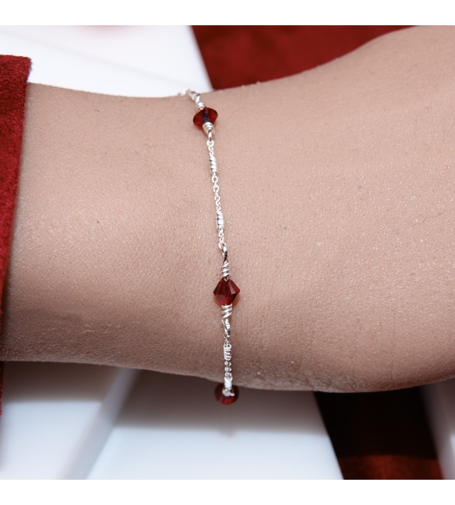 Toupie Siam bracelet artisanal en Argent 925