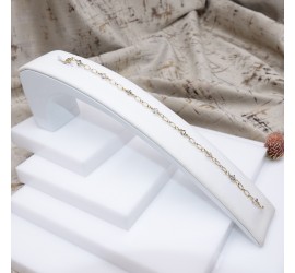 Toupie Crystal Satin et Crystal Silver Shade bracelet artisanal doré