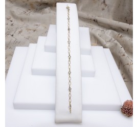 Toupie Crystal Satin et Crystal Silver Shade bracelet artisanal doré