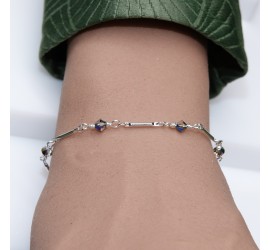 Toupie Crystal Vitrail Medium bracelet artisanal argenté