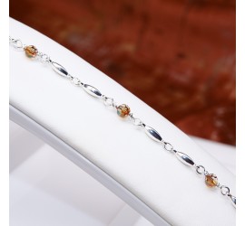 Ronde Crystal Copper bracelet artisanal argenté