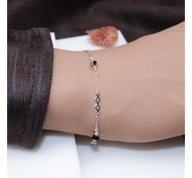 Toupie Crystal Light Chrome bracelet artisanal argenté