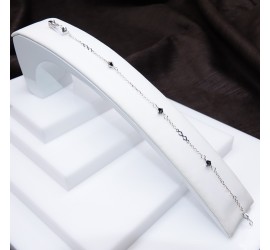 Toupie Crystal Light Chrome bracelet artisanal argenté
