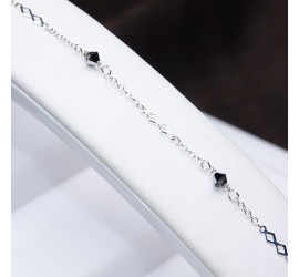 Toupie Crystal Light Chrome bracelet artisanal argenté