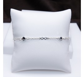 Toupie Crystal Light Chrome bracelet artisanal argenté