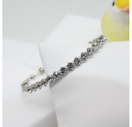Bracelet artisanal argenté Crystal