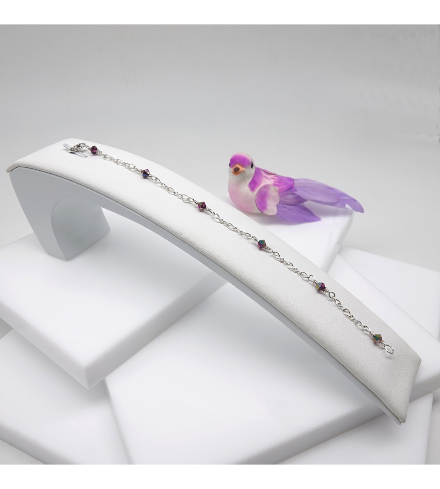 Bracelet artisanal en Argent 925 Fuchsia Electra Bracelet artisanal en Argent 925 Fuchsia Electra