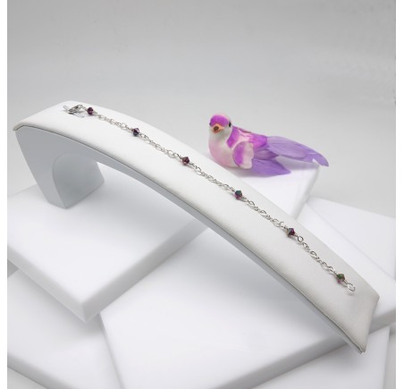 Bracelet artisanal en Argent 925 Fuchsia Electra