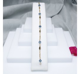 Toupie Denim Blue bracelet artisanal plaqué or