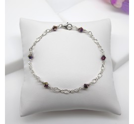 Bracelet artisanal en Argent 925 Fuchsia Electra
