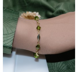 Toupie Olivine bracelet artisanal plaqué or