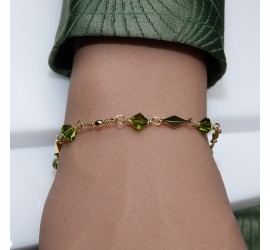 Toupie Olivine bracelet artisanal plaqué or