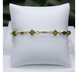 Toupie Olivine bracelet artisanal plaqué or