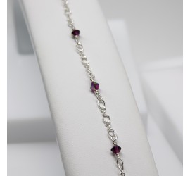 Bracelet artisanal en Argent 925 Fuchsia Electra