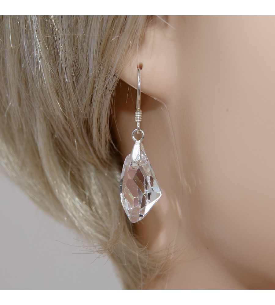 Galactic Vertical Crystal boucle d'oreille en argent 925