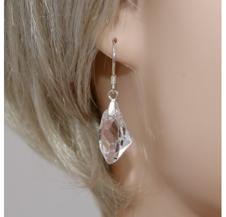 Galactic Vertical Crystal boucle d'oreille en argent 925