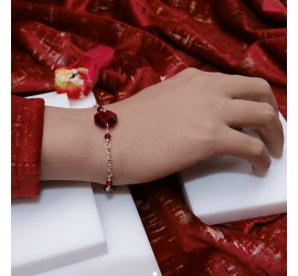 Octogone Ruby bracelet artisanal en Argent 925