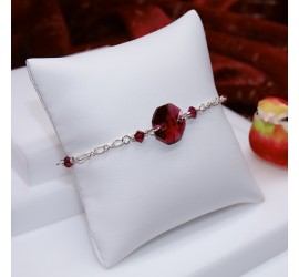 Octogone Ruby bracelet artisanal en Argent 925