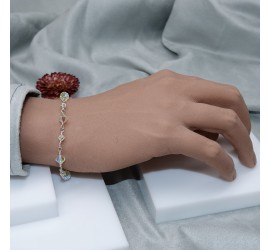 Toupie Crystal AB2X bracelet artisanal en Argent 925