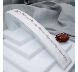 Toupie Crystal AB2X bracelet artisanal en Argent 925