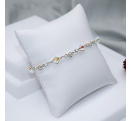 Toupie Crystal AB2X bracelet artisanal en Argent 925