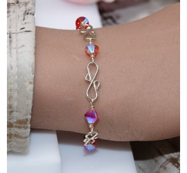 Toupie Fireopal AB2X bracelet artisanal en Argent 925