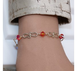 Toupie Fireopal AB2X bracelet artisanal en Argent 925