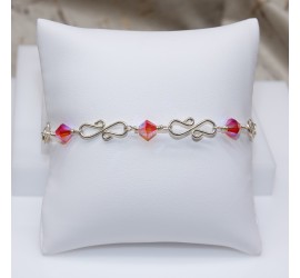 Toupie Fireopal AB2X bracelet artisanal en Argent 925