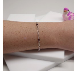 Bracelet artisanal en Argent 925 Fuchsia Electra