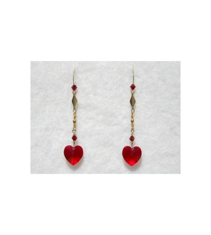 Boucles d'oreilles plaqué or Cœurs et toupies Siam Boucles d'oreilles plaqué or Cœurs et toupies Siam