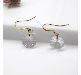 Boucles d'oreilles artisanale octogone Crystal
