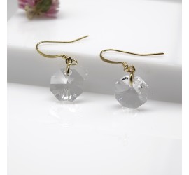 Boucles d'oreilles artisanale octogone Crystal