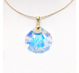Collier ras de cou doré Coquillage Crystal AB