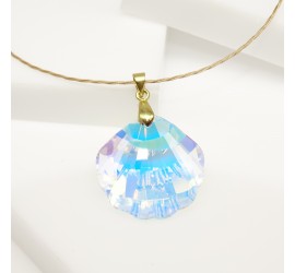 Collier ras de cou doré Coquillage Crystal AB